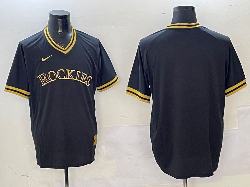 Men Colorado Rockies Blank Black Gold Game 2025 Nike MLB Jersey style 1